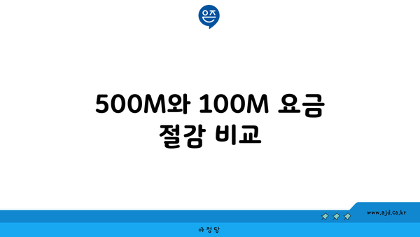 500M와 100M 요금 절감 비교