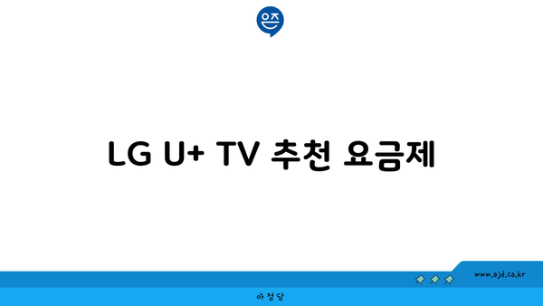 LG U+ TV 추천 요금제