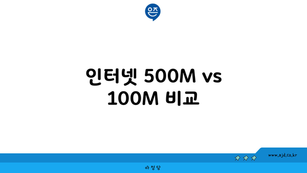 인터넷 500M vs 100M 비교