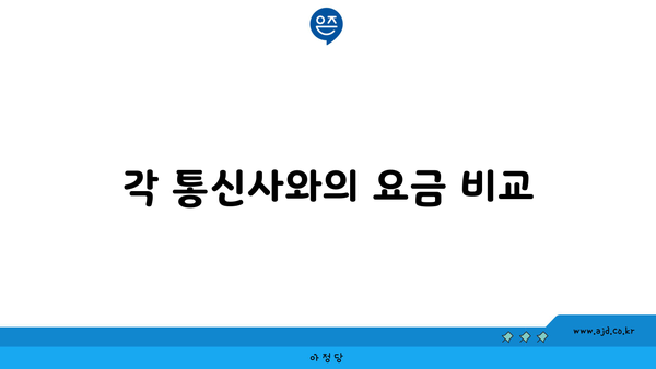 각 통신사와의 요금 비교