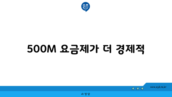 500M 요금제가 더 경제적