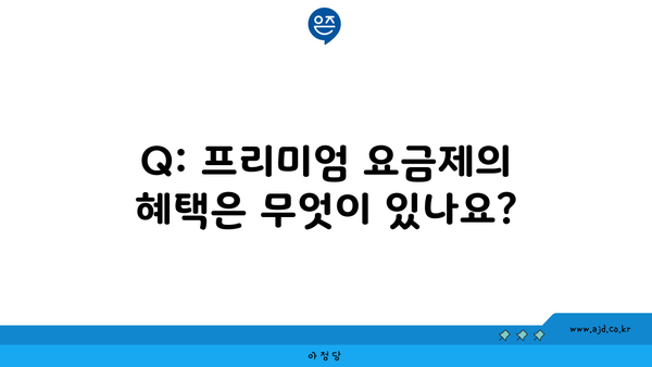 Q: 프리미엄 요금제의 혜택은 무엇이 있나요?