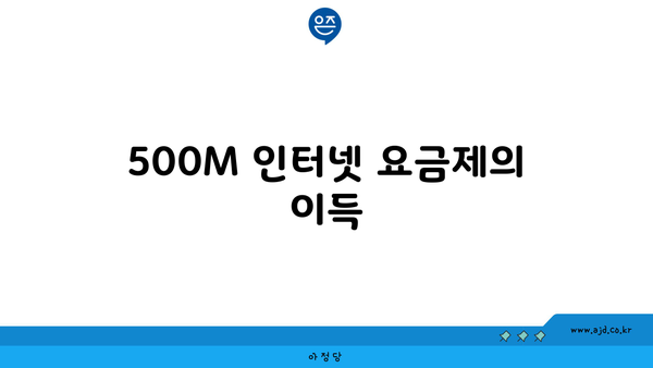 500M 인터넷 요금제의 이득