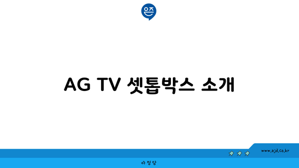 AG TV 셋톱박스 소개