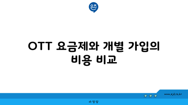 OTT 요금제와 개별 가입의 비용 비교