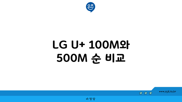 LG U+ 100M와 500M 순 비교