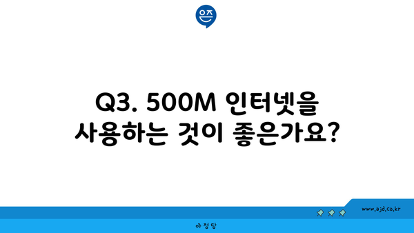 Q3. 500M 인터넷을 사용하는 것이 좋은가요?