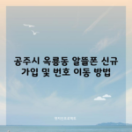 공주시 옥룡동 알뜰폰 신규 가입 및 번호 이동 방법