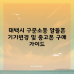 태백시 구문소동 알뜰폰 기기변경 및 중고폰 구매 가이드