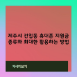 제주시 건입동 휴대폰 지원금 종류와 최대한 활용하는 방법