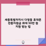 세종특별자치시 다정동 휴대폰 전환지원금 최대 50만 원 지원 받는 법