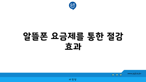 알뜰폰 요금제를 통한 절감 효과