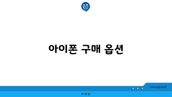 아이폰 구매 옵션