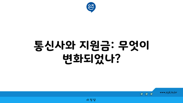 통신사와 지원금: 무엇이 변화되었나?