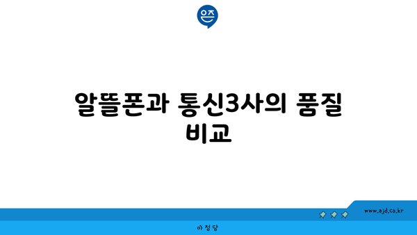 알뜰폰과 통신3사의 품질 비교