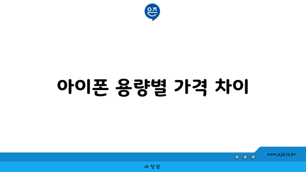 아이폰 용량별 가격 차이