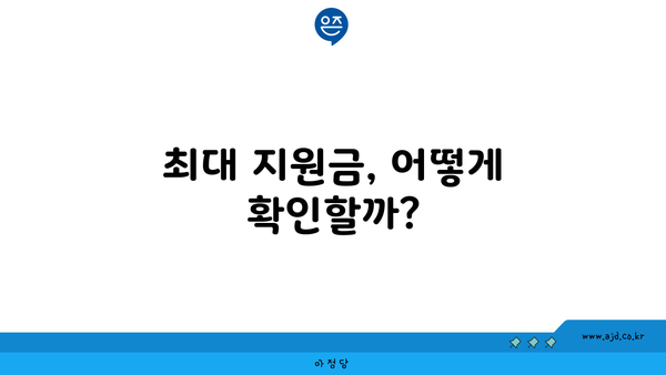 최대 지원금, 어떻게 확인할까?