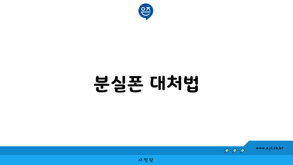 분실폰 대처법