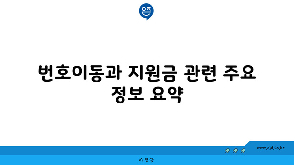 번호이동과 지원금 관련 주요 정보 요약