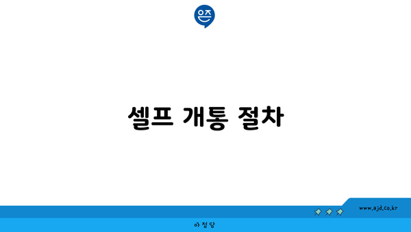 셀프 개통 절차