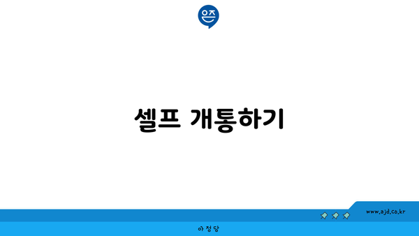 셀프 개통하기