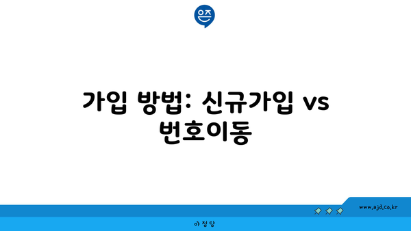 가입 방법: 신규가입 vs 번호이동