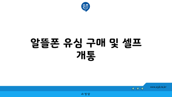 알뜰폰 유심 구매 및 셀프 개통