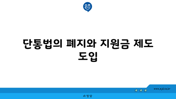 단통법의 폐지와 지원금 제도 도입