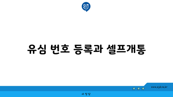 유심 번호 등록과 셀프개통