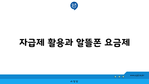 자급제 활용과 알뜰폰 요금제